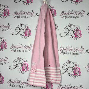 Tommy Hilfiger scarf scarves knit striped candy Pink and White Stripes bow 🎀